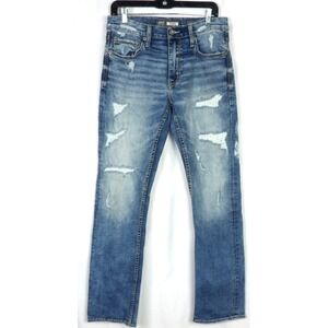 Buckle BKE JAKE Distressed Stretch Straight Leg Denim Jeans Men's 31 X 32